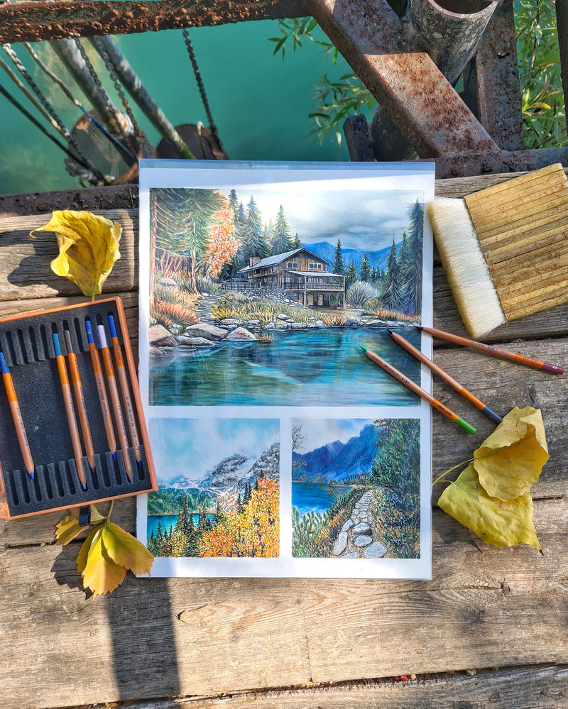 Autumn drawn with pencils