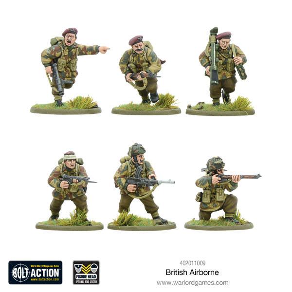 Warlord Games britų oro desanto Antrojo pasaulinio karo sąjungininkų desantininkų surenkamos miniatiūros
