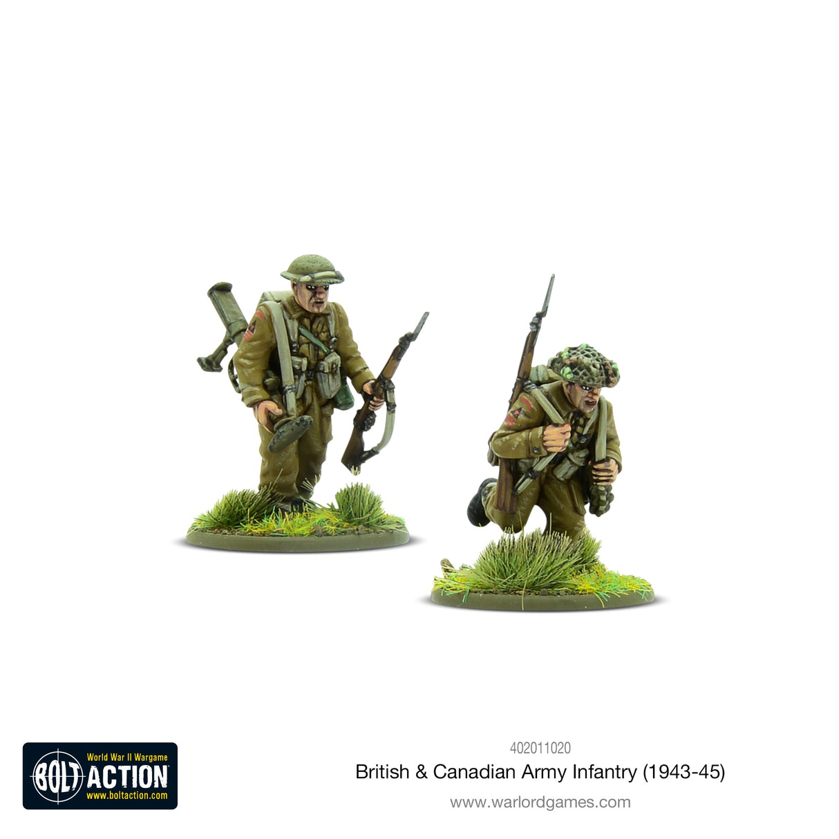 Warlord Games Britų ir Kanados armijos pėstininkų (1943–1945 m.) miniatiūros
