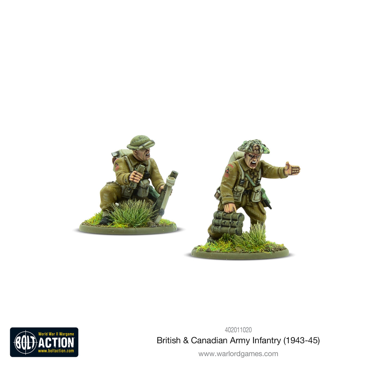 Warlord Games Britų ir Kanados armijos pėstininkų (1943–1945 m.) miniatiūros