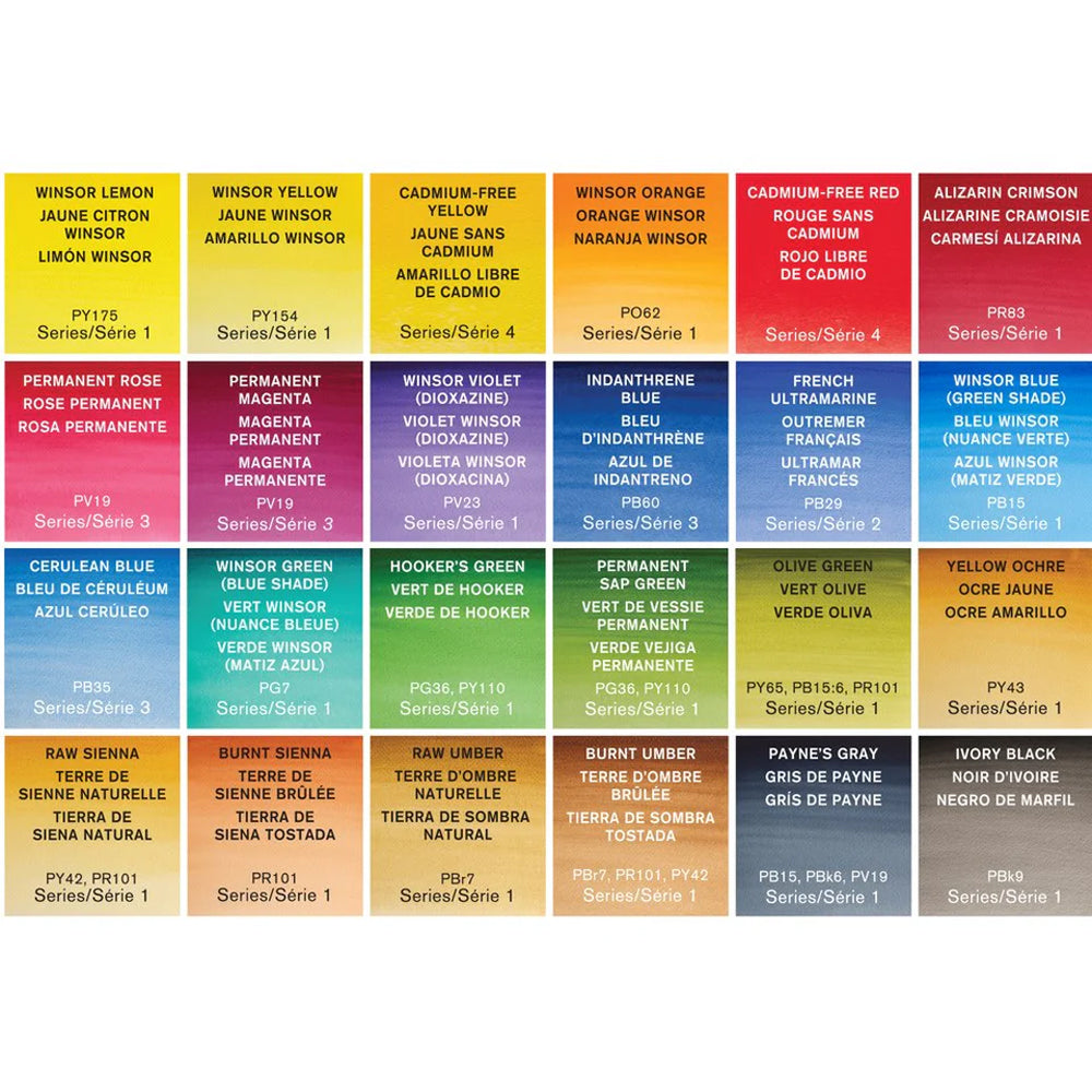 Winsor & Newton kelioninis Professional akvarelės rinkinys metalinėje dėžutėje, 24 spalvos, Half-Pan