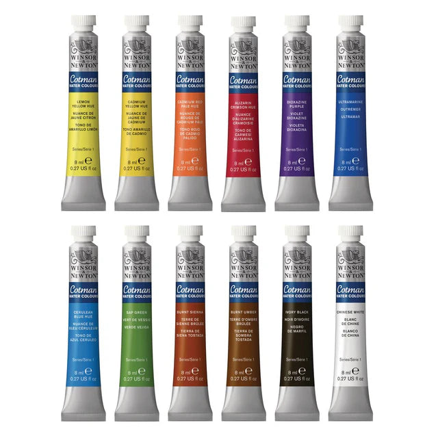 Winsor & Newton Cotman akvarelės rinkinys tūbelėse, 12x8 ml