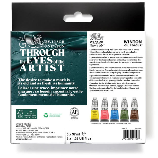 Winsor & Newton Winton aliejinių dažų rinkinys Botanic, 5x37 ml