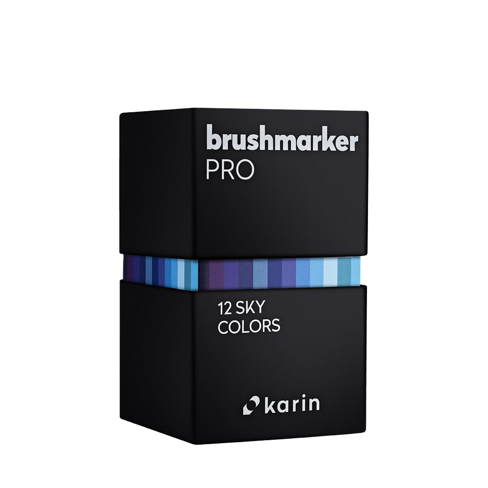 Karin Brushmarker PRO markerių rinkinys | 12 dangaus spalvų