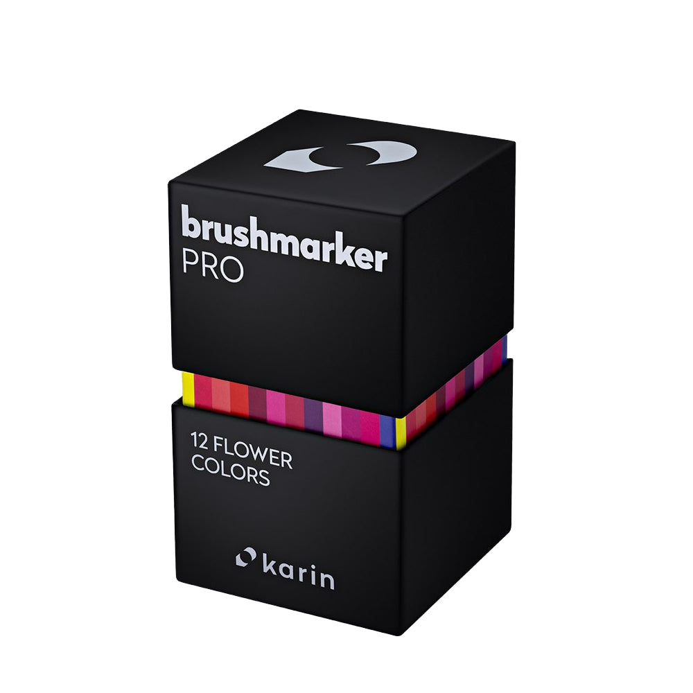 Karin Brushmarker PRO markerių rinkinys | 12 gėlių spalvų