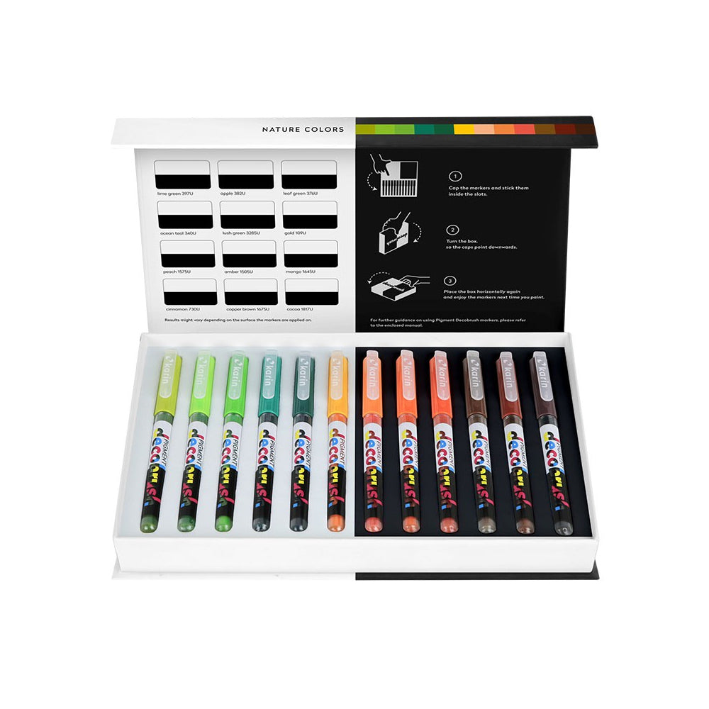 Karin Pigment Decobrush gamtos spalvų rinkinys | 12 spalvų