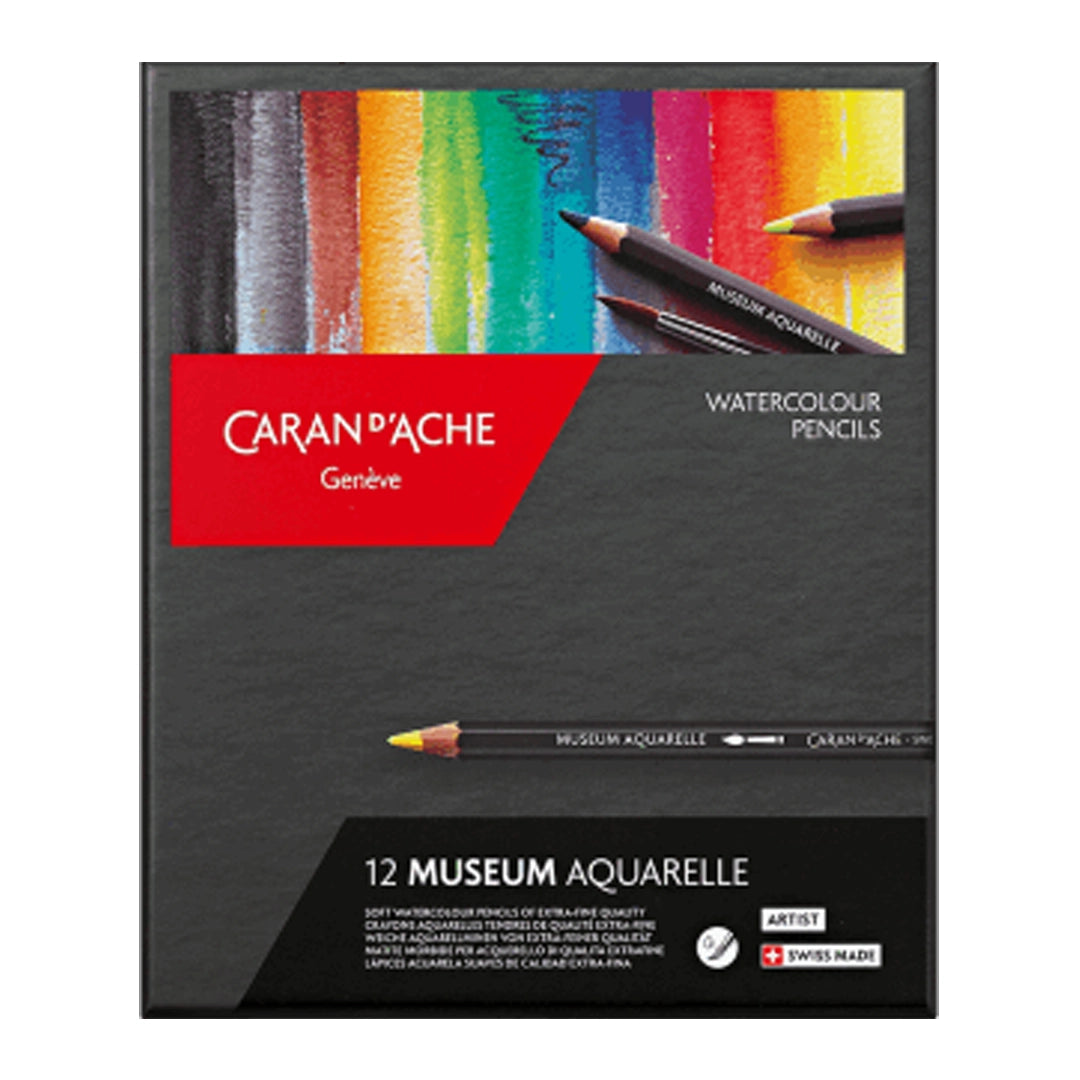Caran d'Ache MUSEUM akvarelinių spalvotų pieštukų rinkinys, 12 vnt.