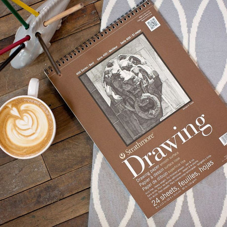 Strathmore Drawing Smooth 400 Series spiralinis popieriaus bloknotas, 130 gsm, 24 lapai
