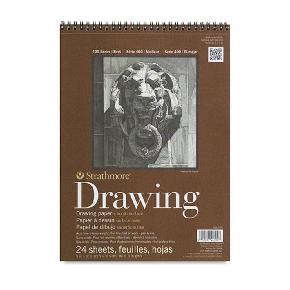 Strathmore Drawing Smooth 400 Series spiralinis popieriaus bloknotas, 130 gsm, 24 lapai