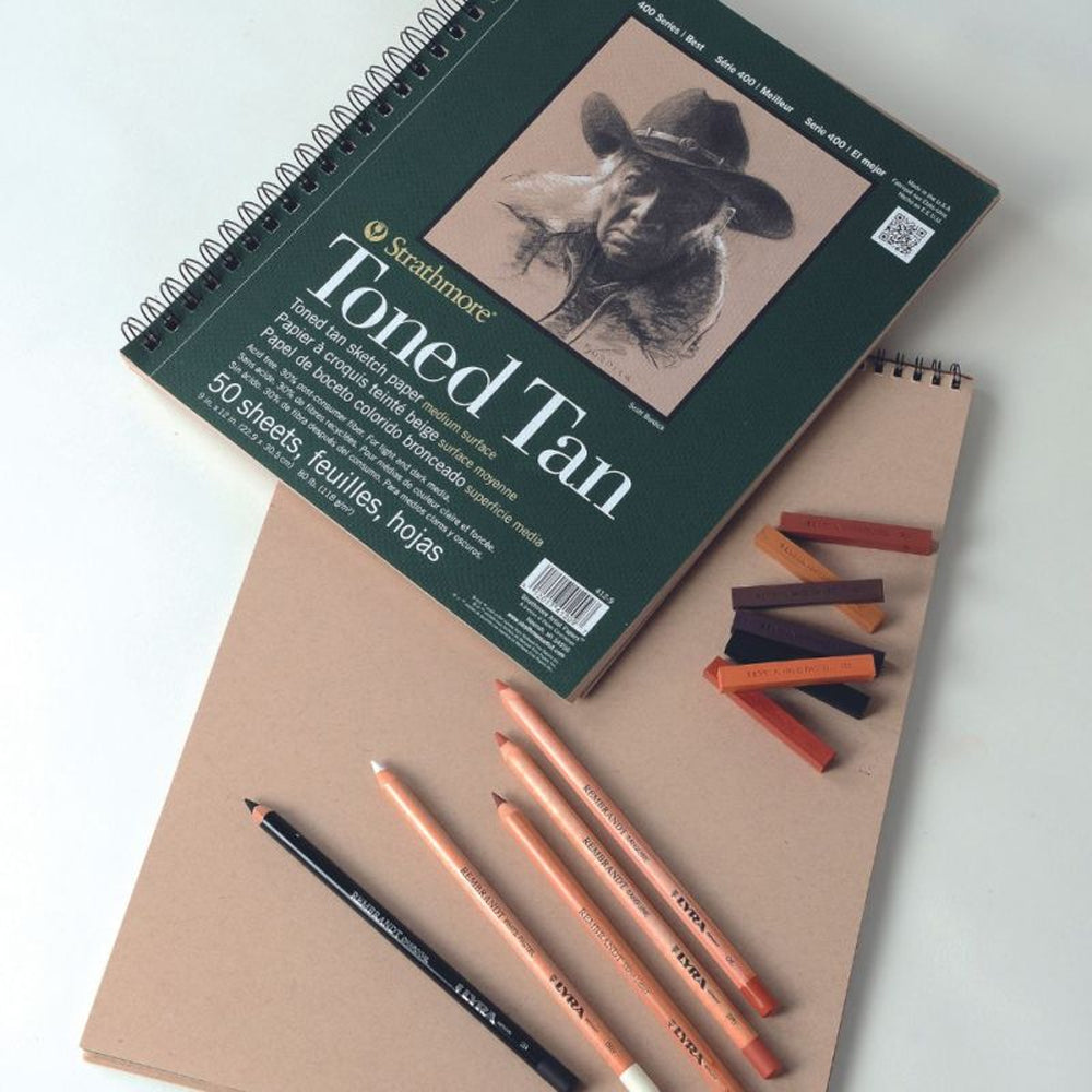 Strathmore Toned Tan 400 Series spiralinis popieriaus bloknotas, 118 gsm