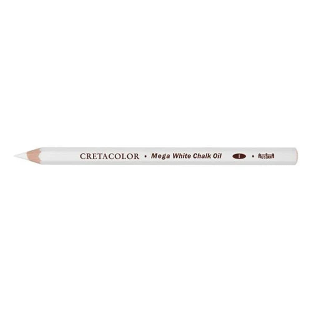 Cretacolor Mega Artist baltas aliejinis pieštukas, minkštas