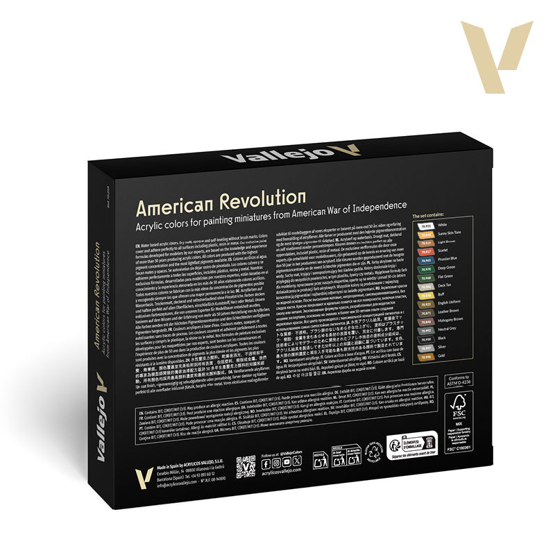 Vallejo Model Color American Revolution akrilinių dažų rinkinys, 16x18 ml