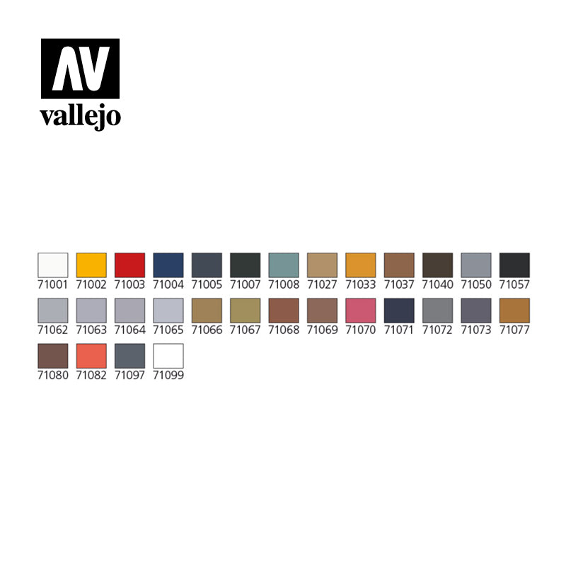 Vallejo Basic Colors Model Air dažų rinkinys plastikiniame dėkle, 29x17 ml + Harder & Steenbeck Ultra aerografas