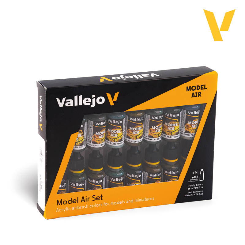 Vallejo RLM Colors Model Air Acrylic Paint Set, 16x17 ml