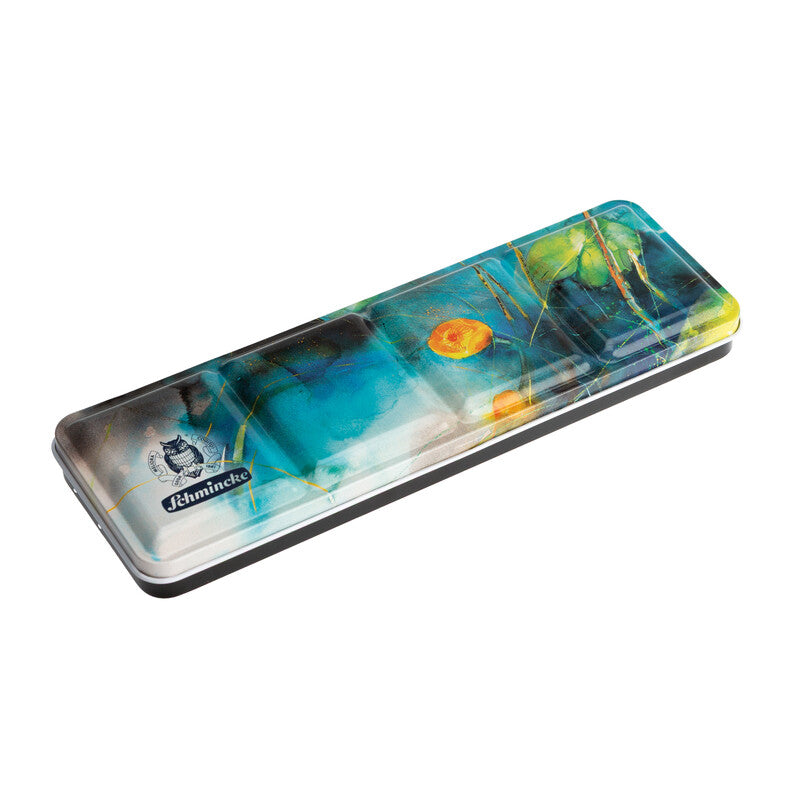 Schmincke Akademie Watercolour Set, 12 Colours, Half-Pan + 12 Empty Pans