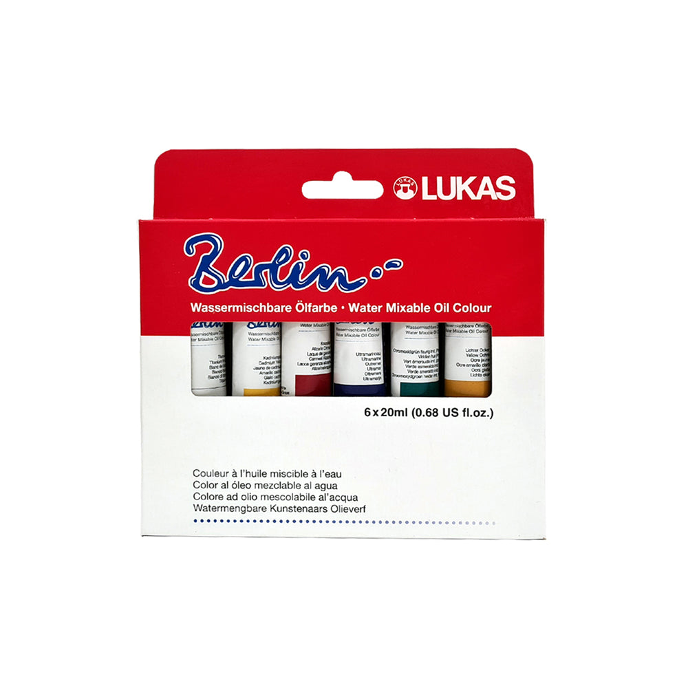 Lukas Berlin vandeniu skiedžiamų aliejinių dažų rinkinys, 6x20 ml