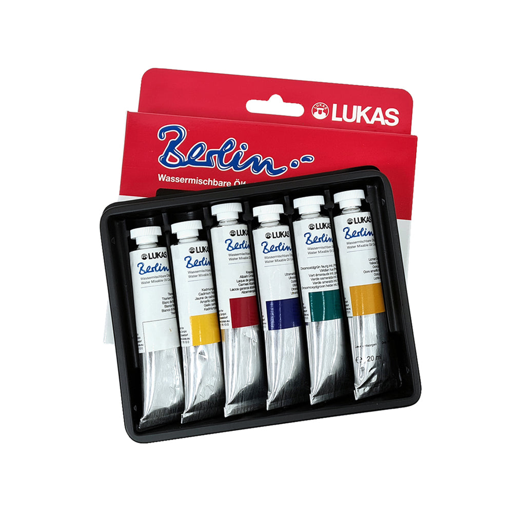 Lukas Berlin vandeniu skiedžiamų aliejinių dažų rinkinys, 6x20 ml