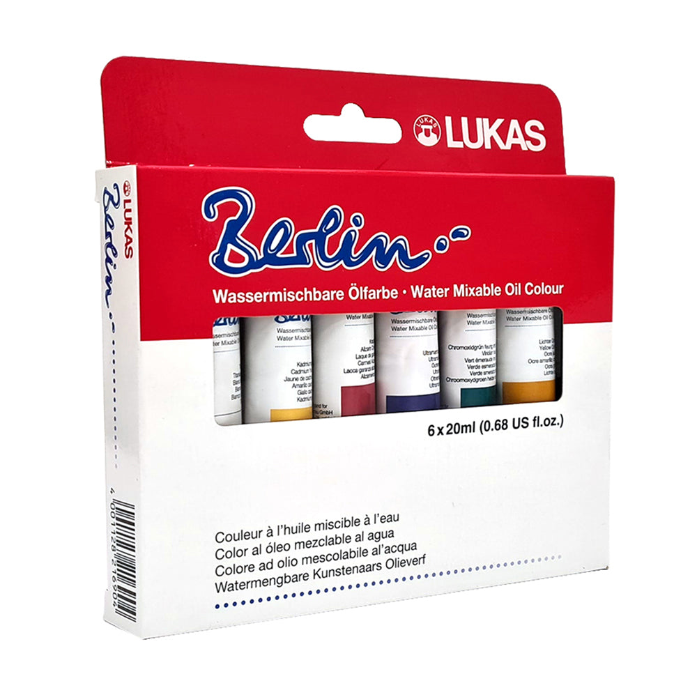 Lukas Berlin vandeniu skiedžiamų aliejinių dažų rinkinys, 6x20 ml