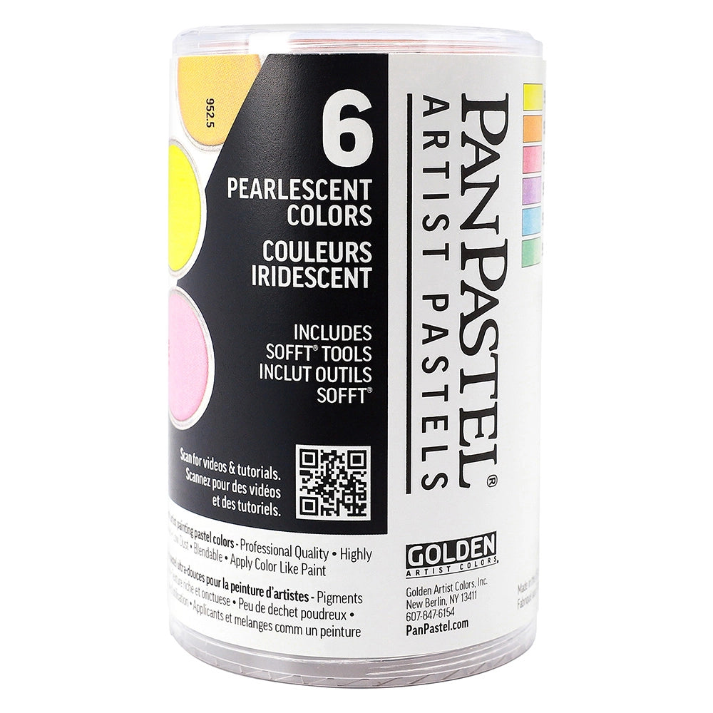 PanPastel perlamutrinių atspalvių rinkinys tapybai pastelėmis, 6 vnt.