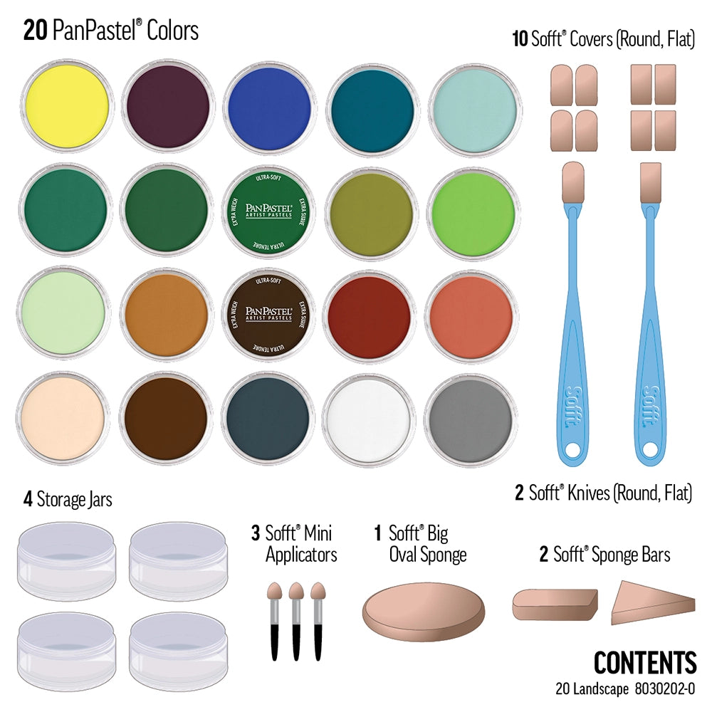 PanPastel rinkinys peizažų tapybai pastelėmis, 20 vnt.