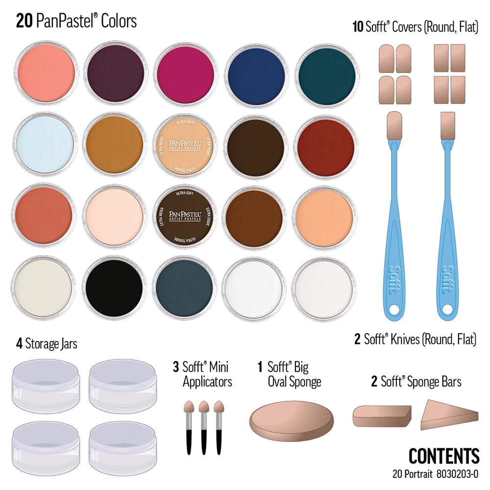 PanPastel rinkinys portretų tapybai pastelėmis, 20 vnt.