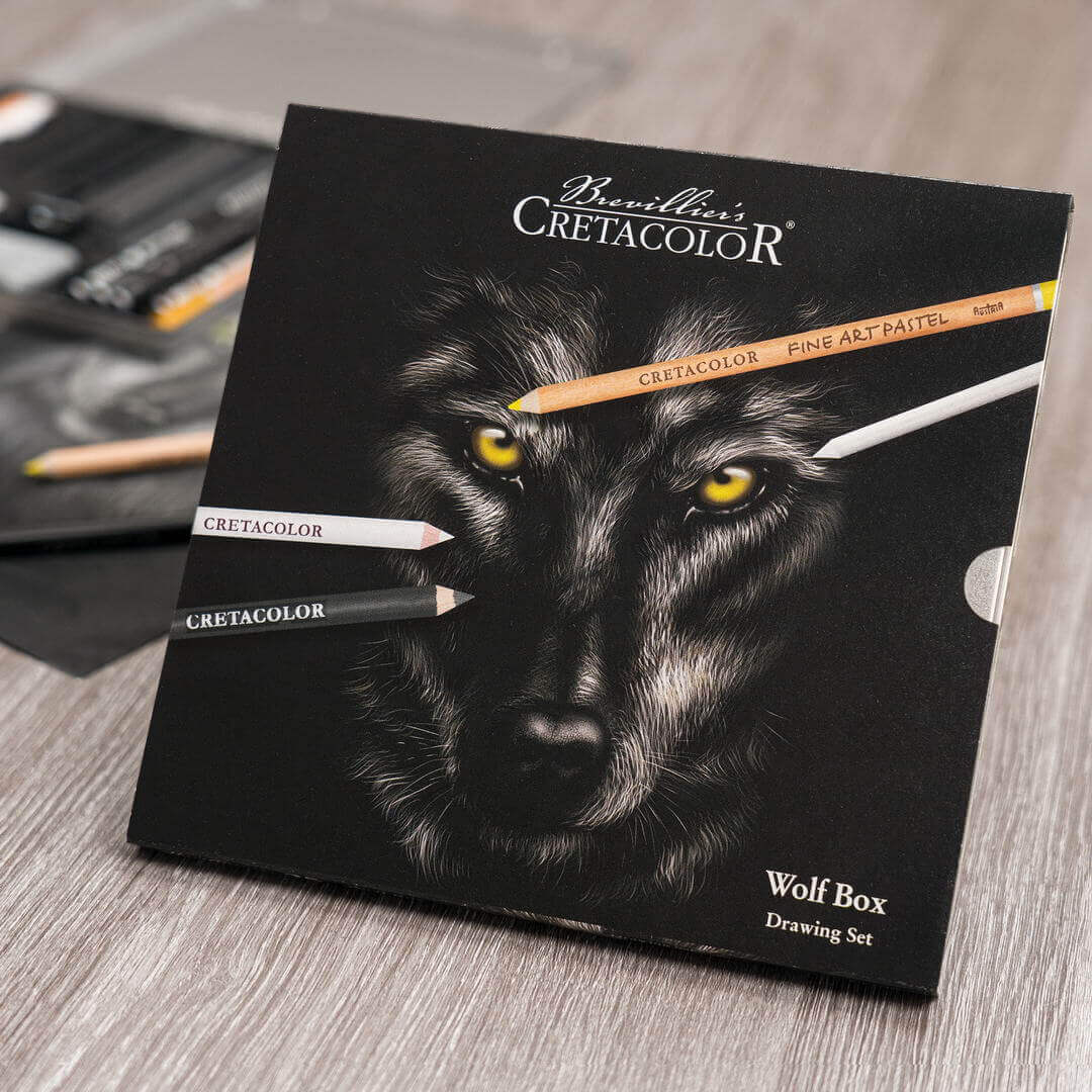 Cretacolor Wolf Box piešimo priemonių rinkinys, 25 vnt.