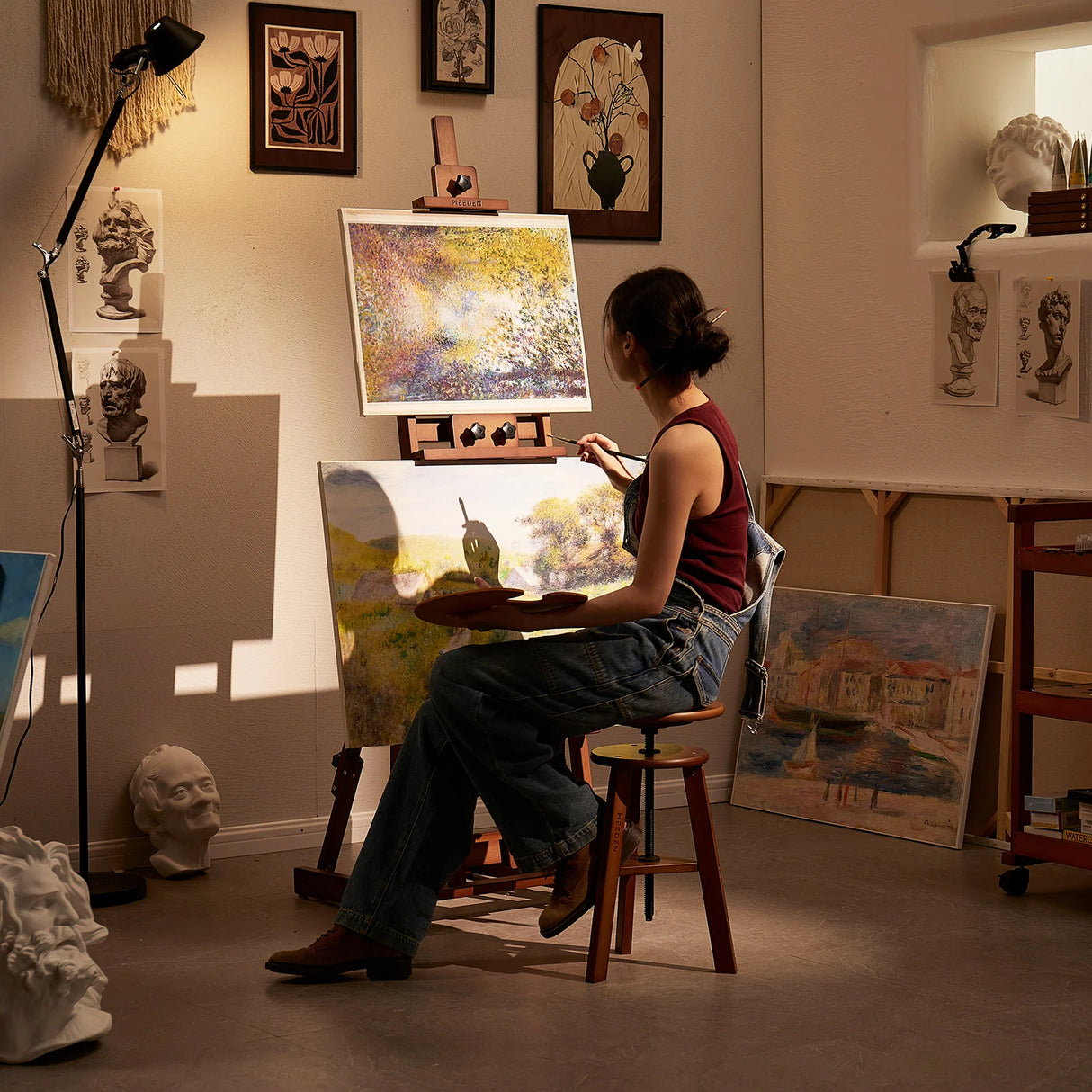 MEEDEN Versatile Studio H-Frame Artist Easel, Walnut