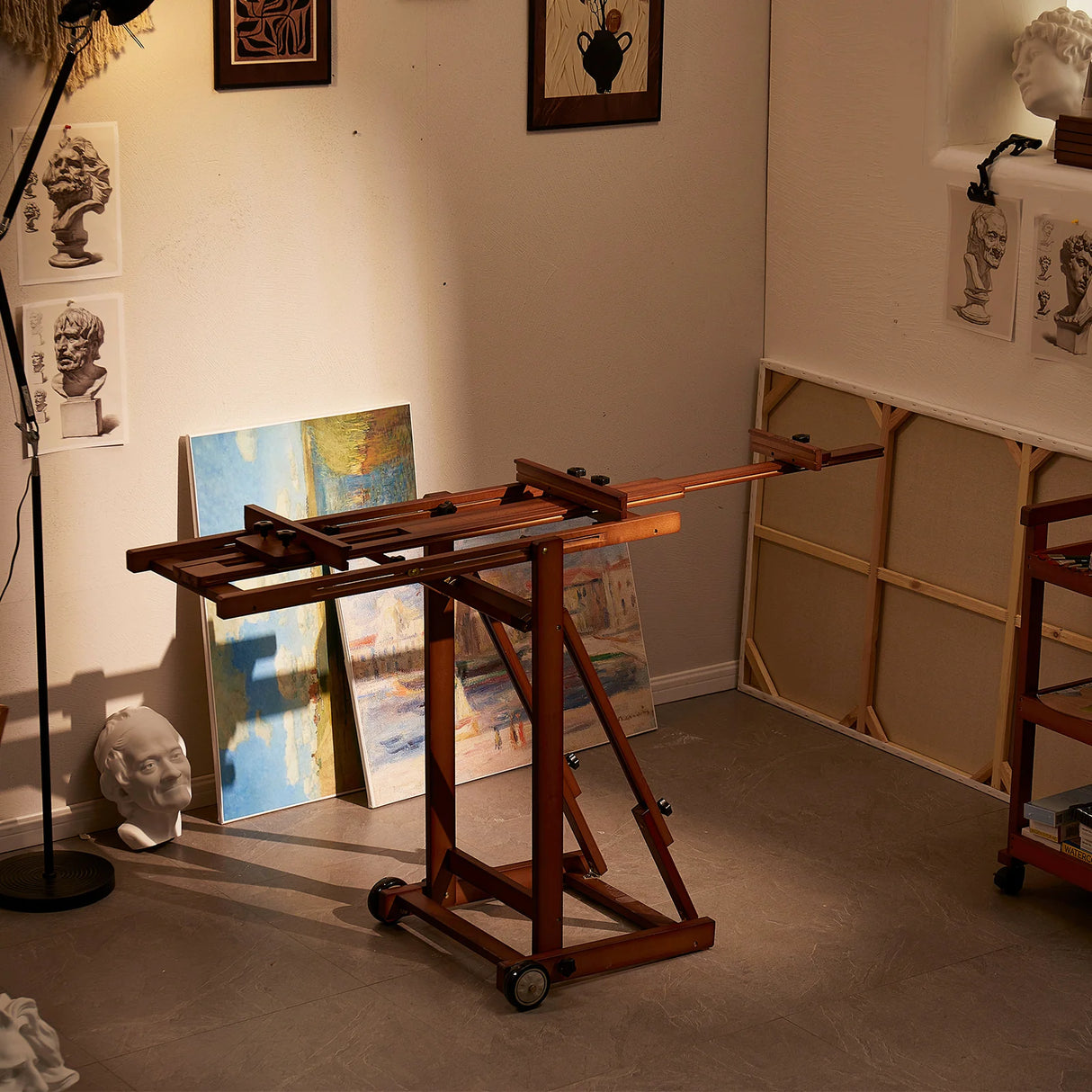 MEEDEN Versatile Studio H-Frame Artist Easel, Walnut