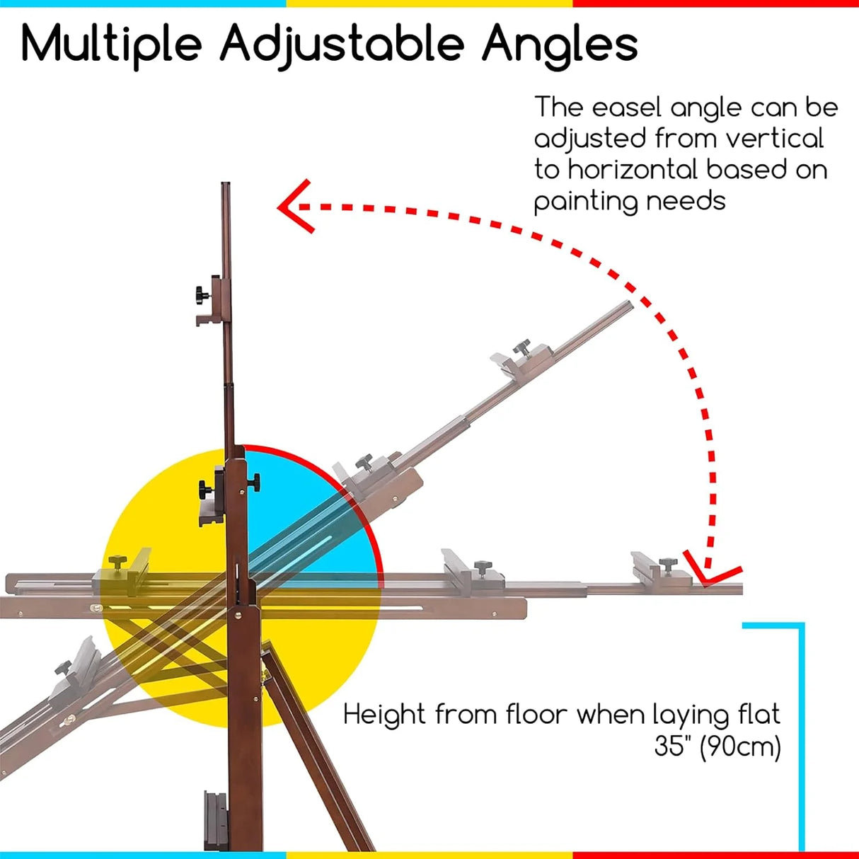 MEEDEN Versatile Studio H-Frame Artist Easel, Walnut