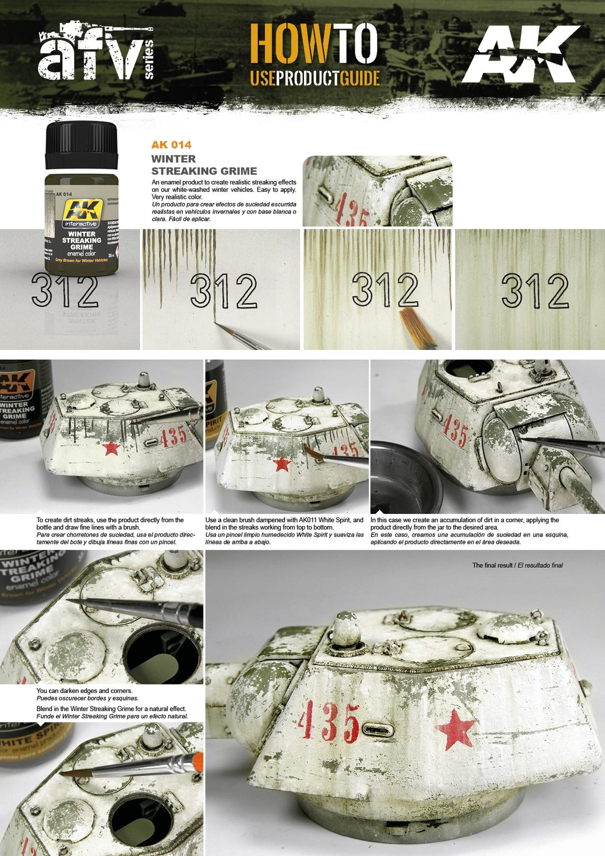 AK Interactive Winter Streaking Grime efekto dažai, 35 ml