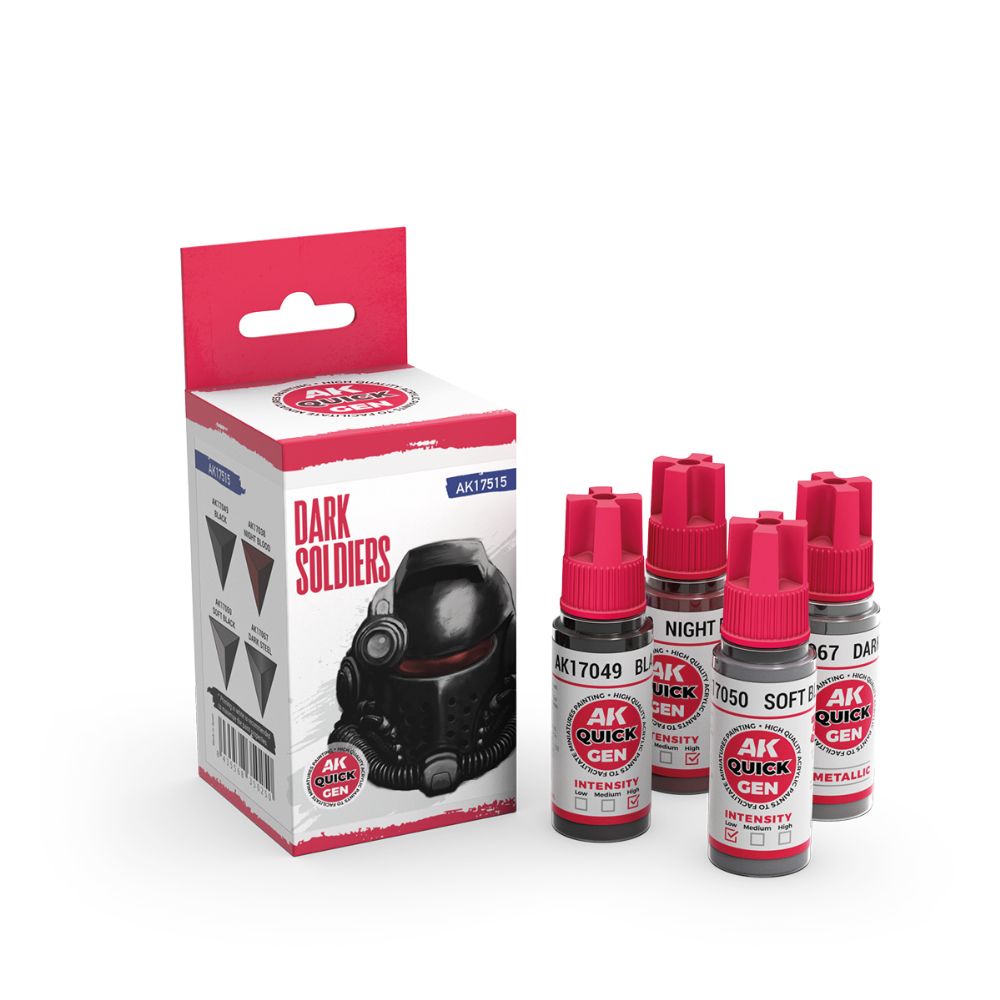 AK Interactive Dark Soldiers Quick Gen rinkinys, 4×18 ml