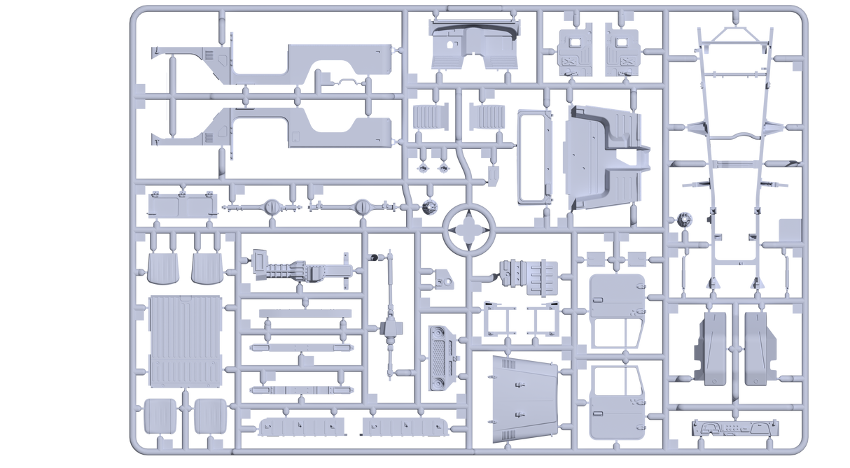 AK Interactive FJ43 pikapo su SPG-9 neatšaunamuoju ginklu surenkamas modelis, 1:35
