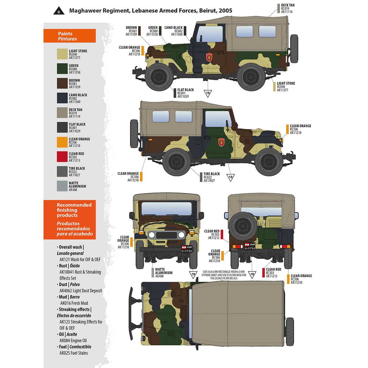 AK Interactive FJ43 SUV su minkštu viršumi IDF & LAF surenkamas modelis, 1:35
