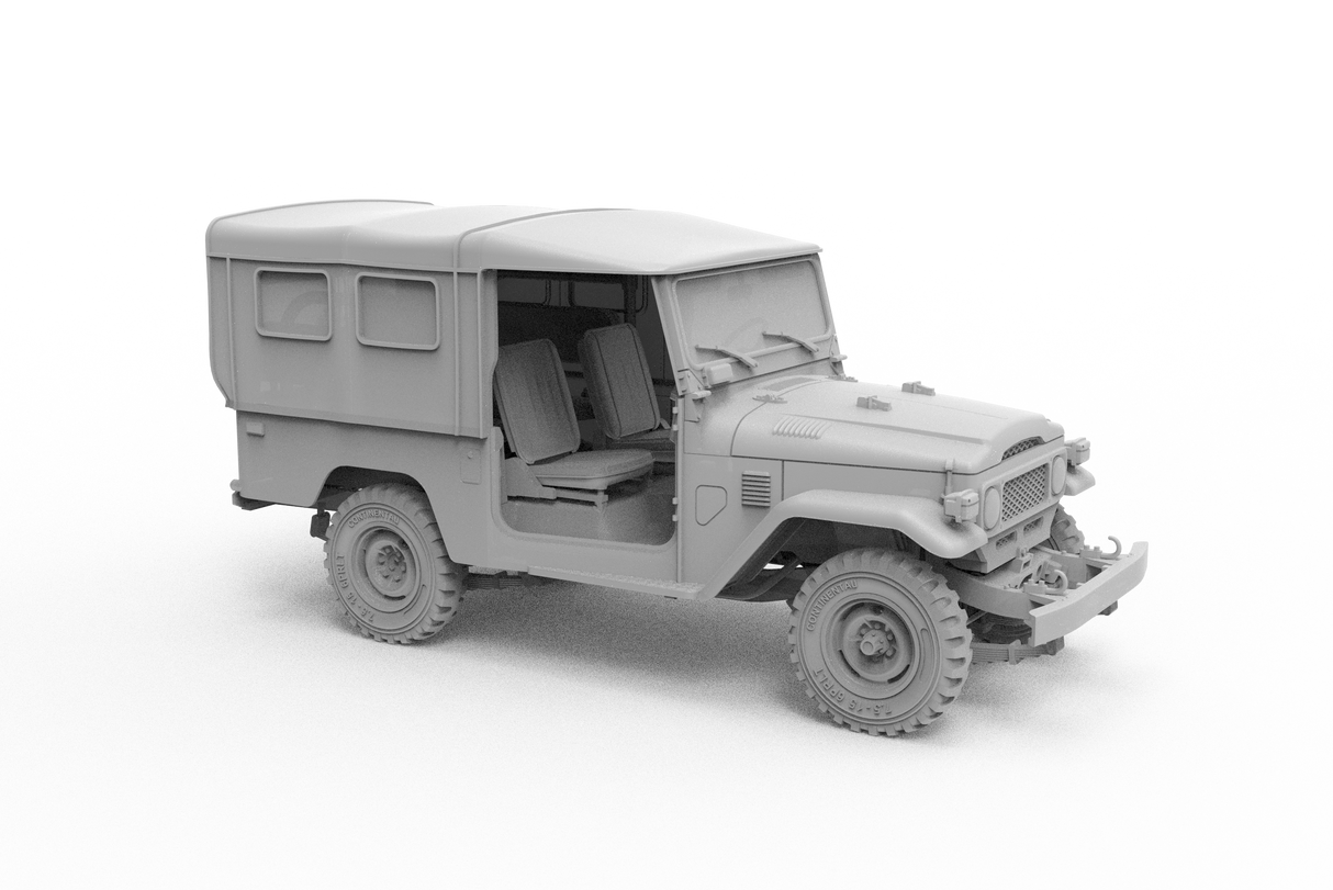 AK Interactive FJ43 SUV su minkštu viršumi IDF & LAF surenkamas modelis, 1:35