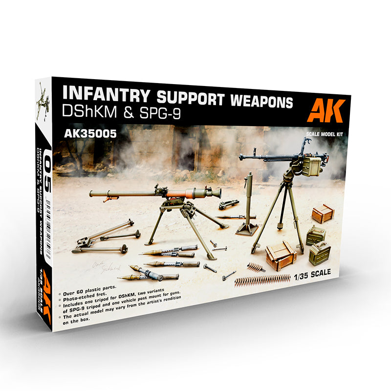 AK Interactive pėstininkų pagalbiniai ginklai DShKM & SPG-9, 1:35