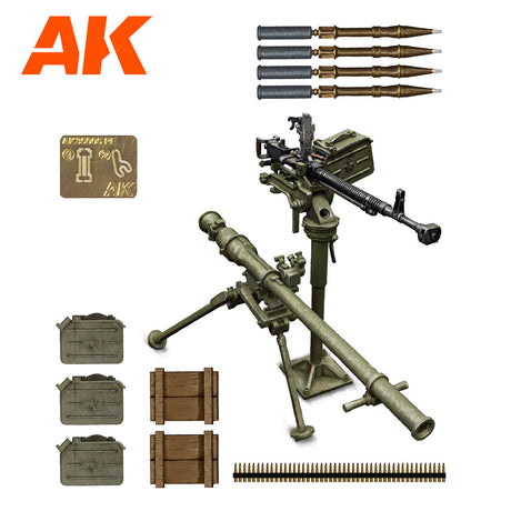 AK Interactive pėstininkų pagalbiniai ginklai DShKM & SPG-9, 1:35