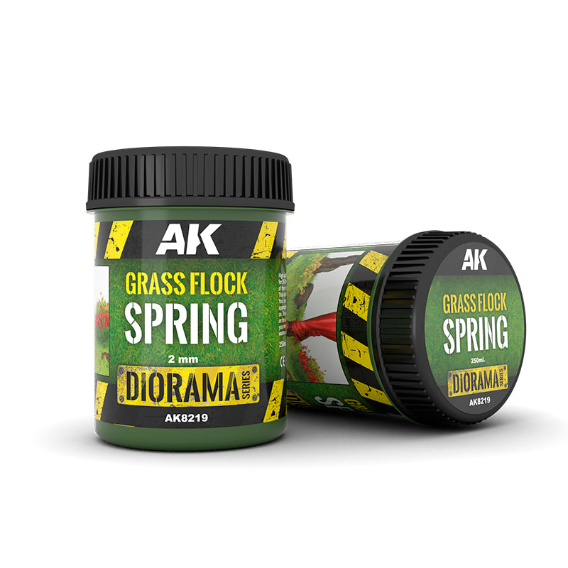AK Interactive Spring Grass Flock žolės pluoštas, 2 mm, 250 ml