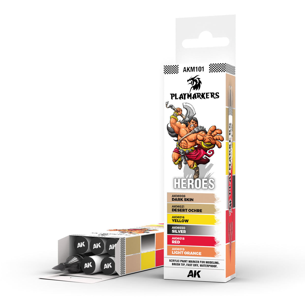 AK Interactive Playmarkers Heroes rinkinys, 6 markeriai