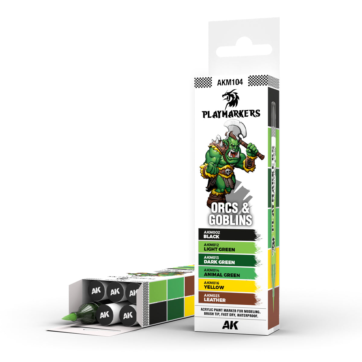 AK Interactive Playmarkers Orcs & Goblins rinkinys, 6 markeriai