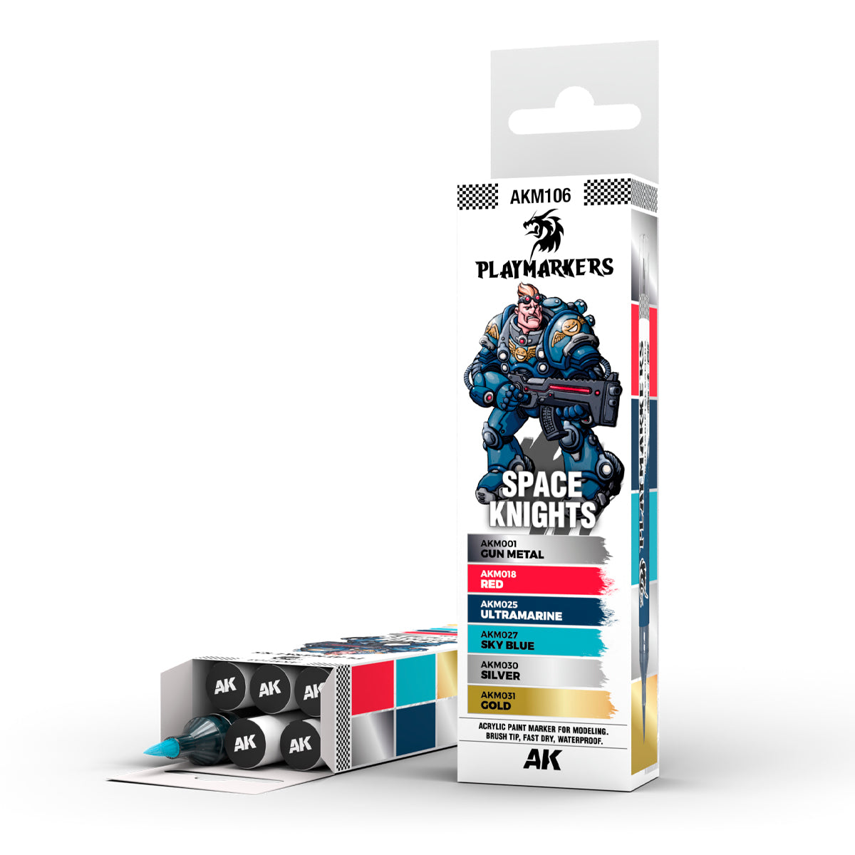 AK Interactive Playmarkers Space Knights rinkinys, 6 markeriai