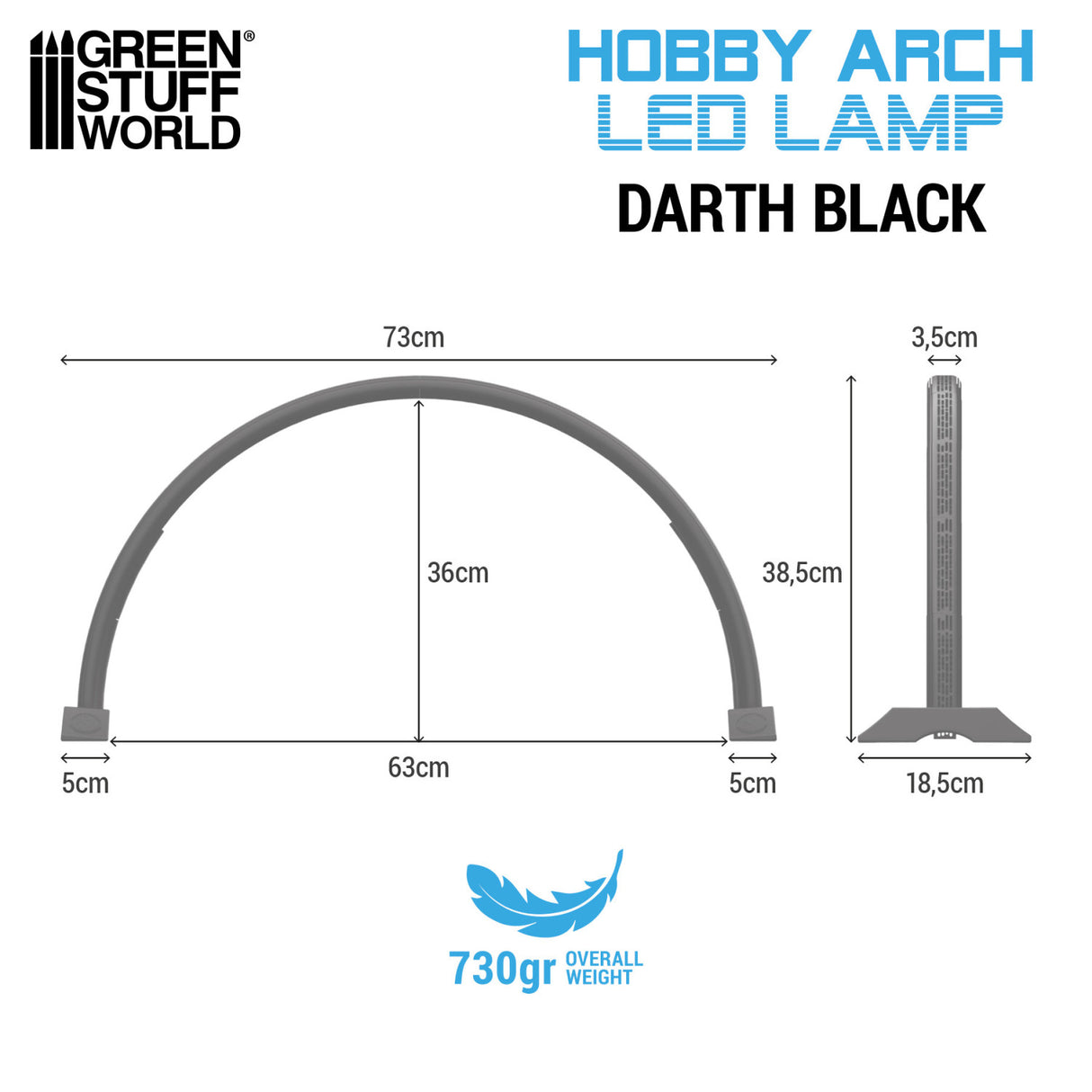Green Stuff World Hobby Arch LED lempa – Darth Black