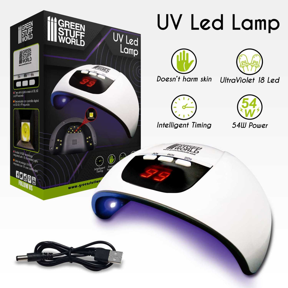 Green Stuff World ultravioletinė LED lempa