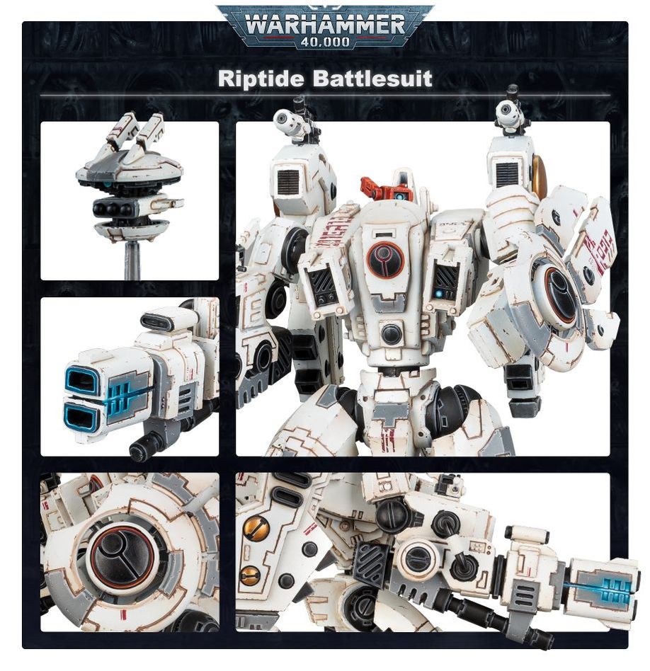 Warhammer 40,000 T'au Empire: Riptide Battlesuit miniatiūrų surinkimo rinkinys