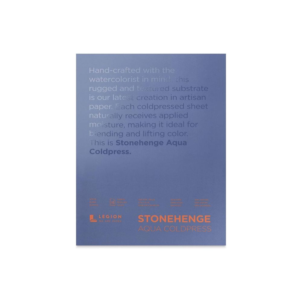 Stonehenge Aqua White akvarelinis popierius, 15 lapų, 300 gsm