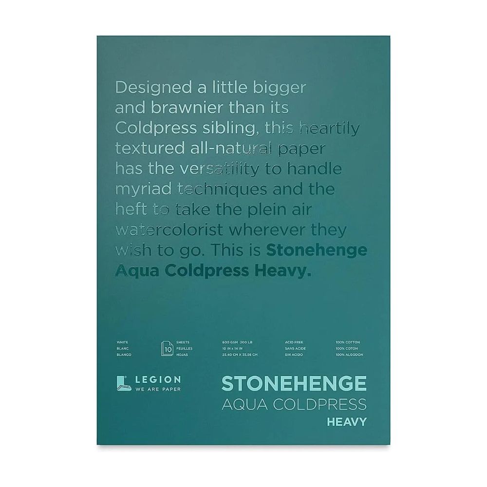 Stonehenge Aqua White akvarelinis popierius, 10 lapų, 300 lb