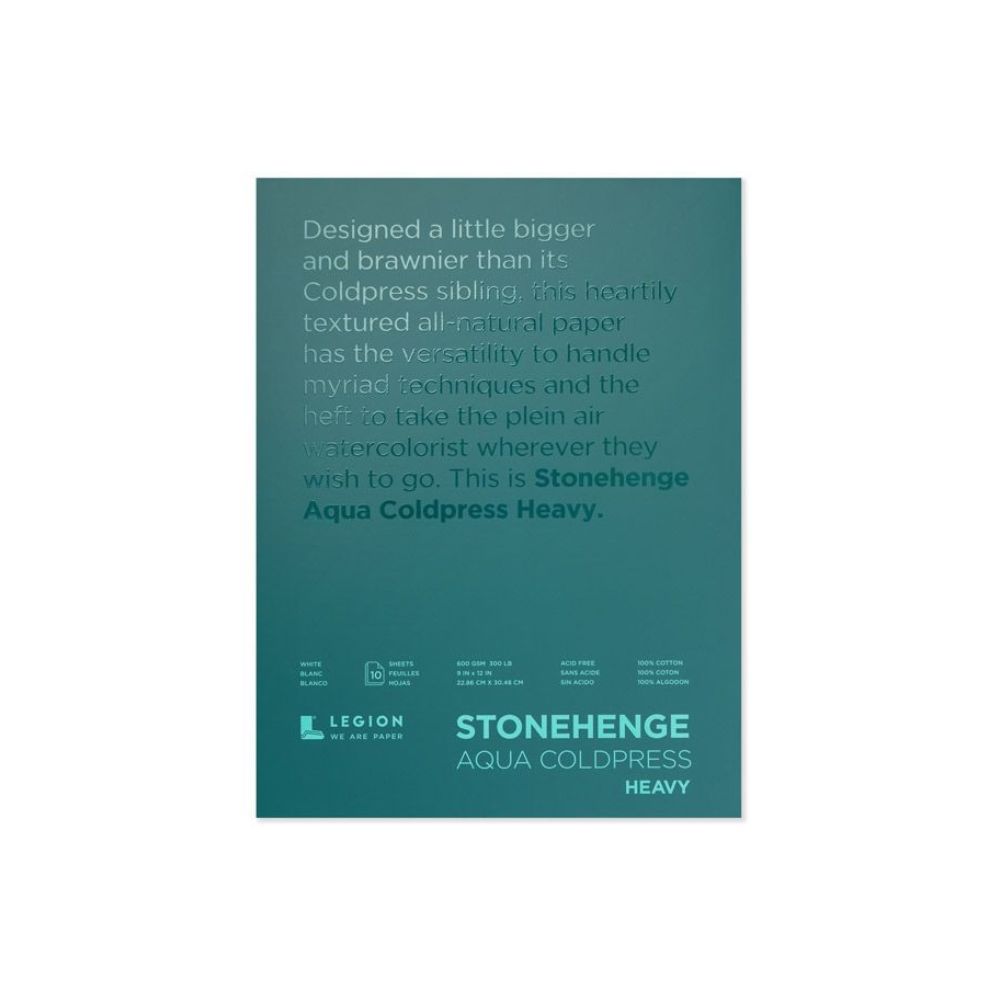 Stonehenge Aqua White akvarelinis popierius, 10 lapų, 300 lb