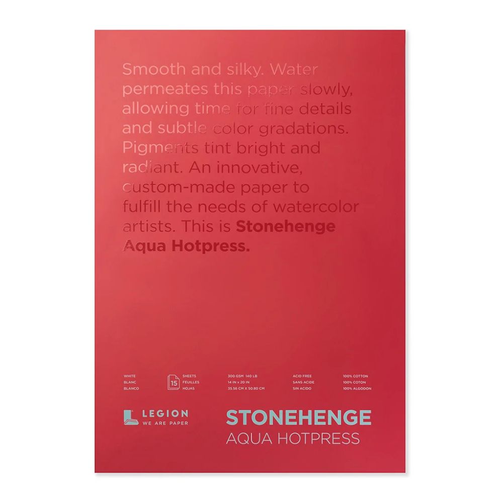 Stonehenge Aqua White akvarelinis popierius, 15 lapų, 300 gsm