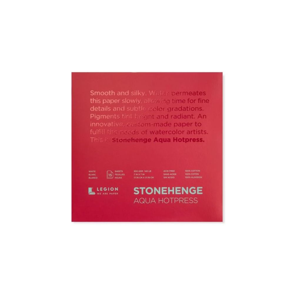 Stonehenge Aqua White akvarelinis popierius, 15 lapų, 300 gsm