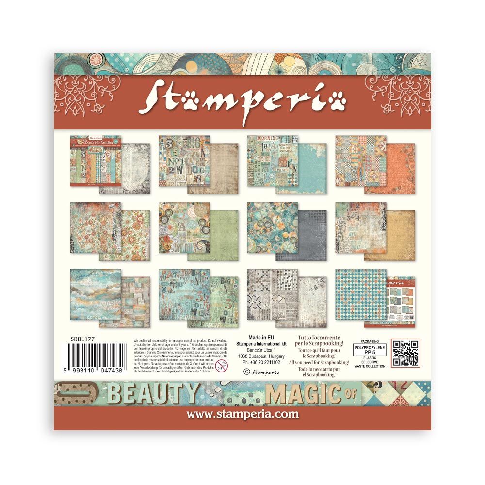Stamperia dvipusio skrebinimo (dekoravimo) popieriaus rinkinys - Furry Friends, fonų kolekcija, 10 vnt./pak.