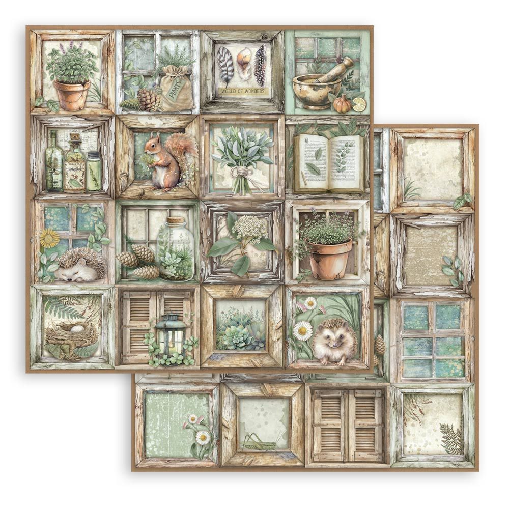 Stamperia Double-Sided Scrapbooking Paper Set - Herbarium Silvae, 10 units